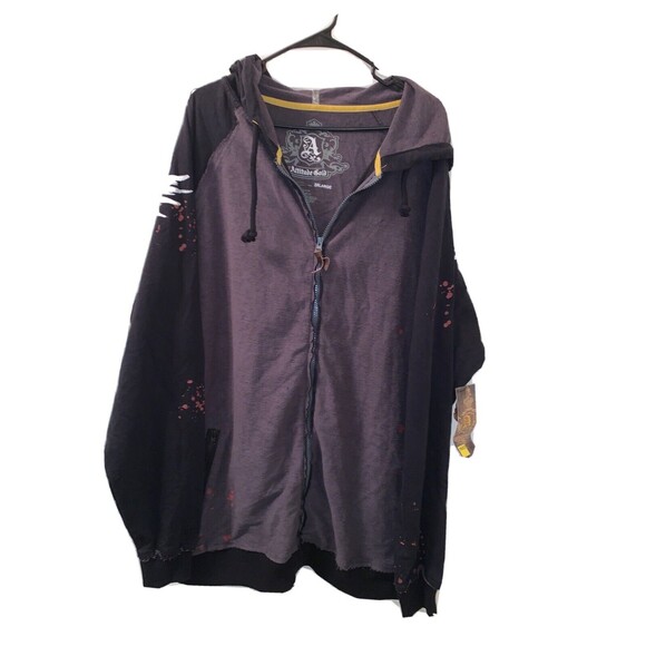 Attitude Gold Men's Graphic Print Zip Up Hoodie Size XL - Picture 1 of 10